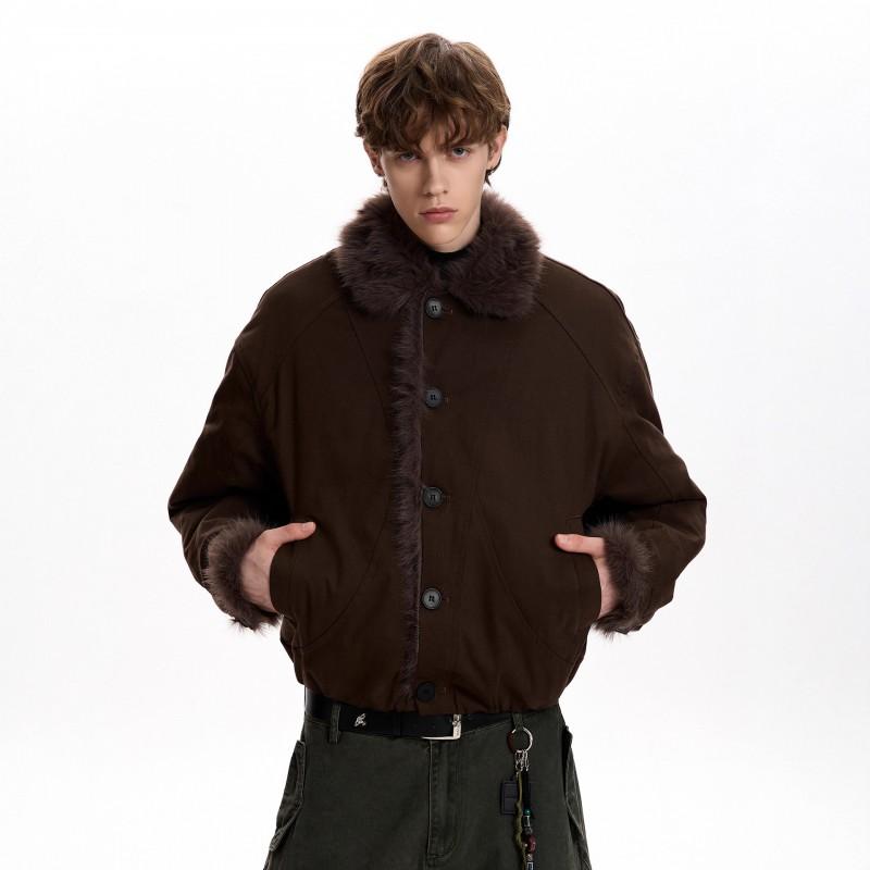 Mens Vintage Old Money Thick Warm Winter Cotton Parka Casual Loose Padded Coat