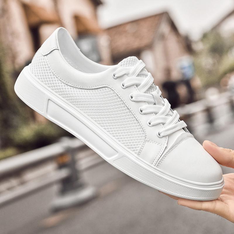 Fashion New Non-slip Flats Men Vulcanized Shoes Genuine Leather Men Sneakers Trend Casual Shoe Breathable Leisure Male Walking Shoes