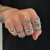 Hip-Hop Personality Thorn Heart Ring for Men, Fashionable Niche Five-Pointed Star Index Finger Ring, Men's Jewelry