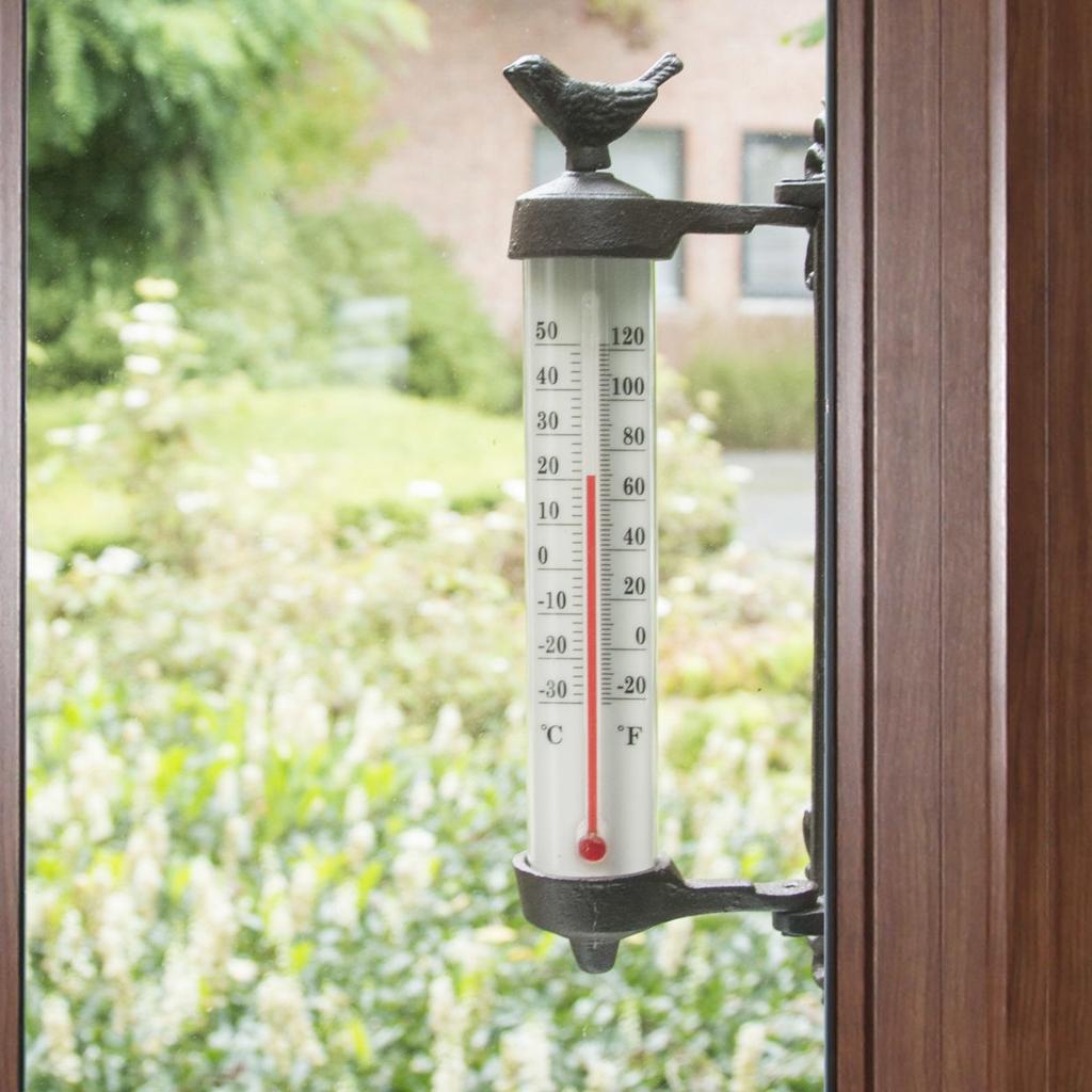 Cast Iron Bird Wall Thermometer
