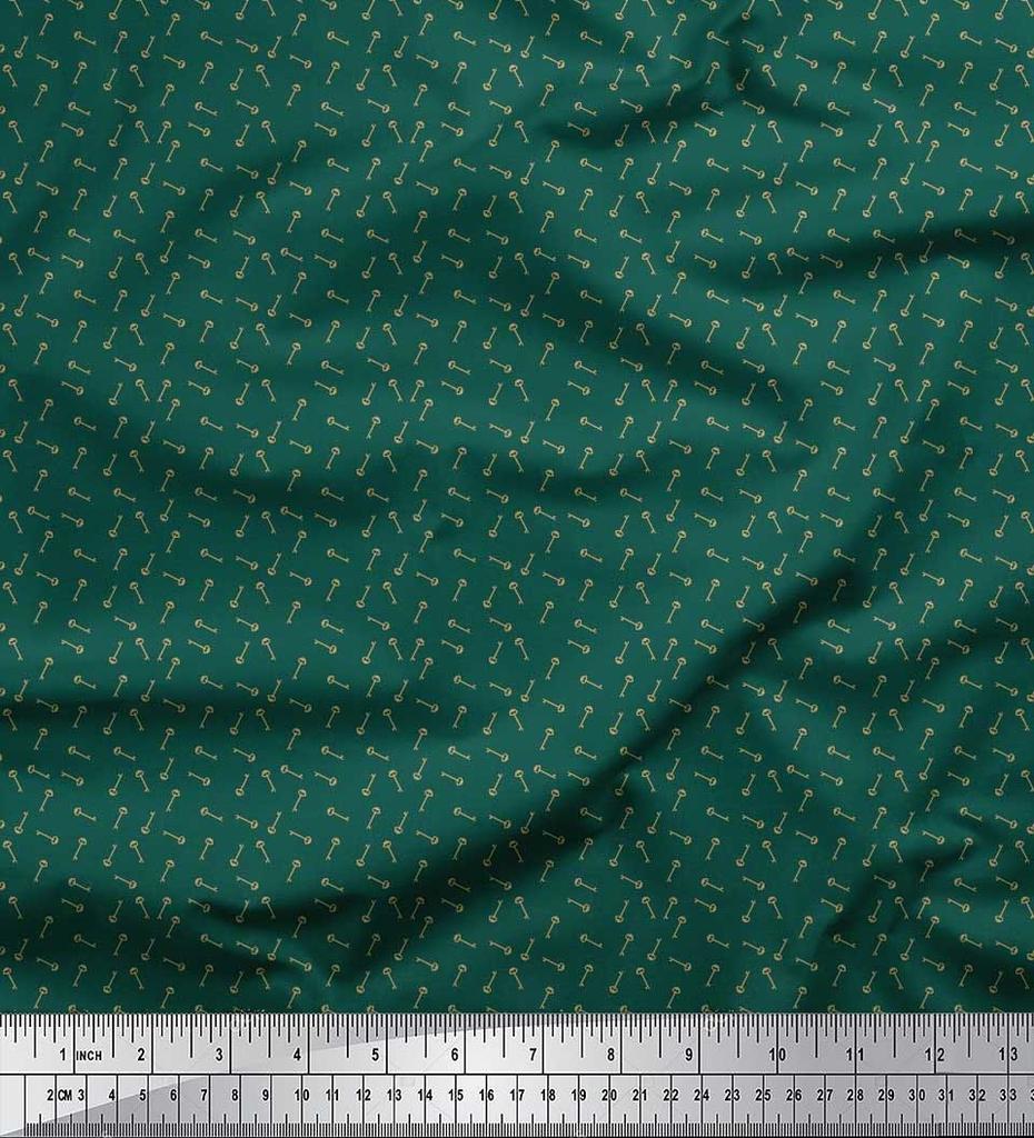 Soimoi Japan Crepe Satin Fabric Key Shirting Fabric Prints By Metre 42 Inch