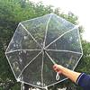 Fully Automatic Transparent Umbrella Fashion Durable Outdoor Triple Folding Rainproof Visual Clear Umbrella Outdoor Anti Wind