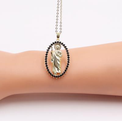 Classic Madonna Pendant Necklace St. Jude Pendant Personalized For Man Woman Party Birthday Religious Zircon Gift Wholesale