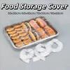 50Pcs Ultra Large Disposable Tray Cover Elastic Band Stretchable Food Storage Cover Clear Durable Disposable Dust Cover