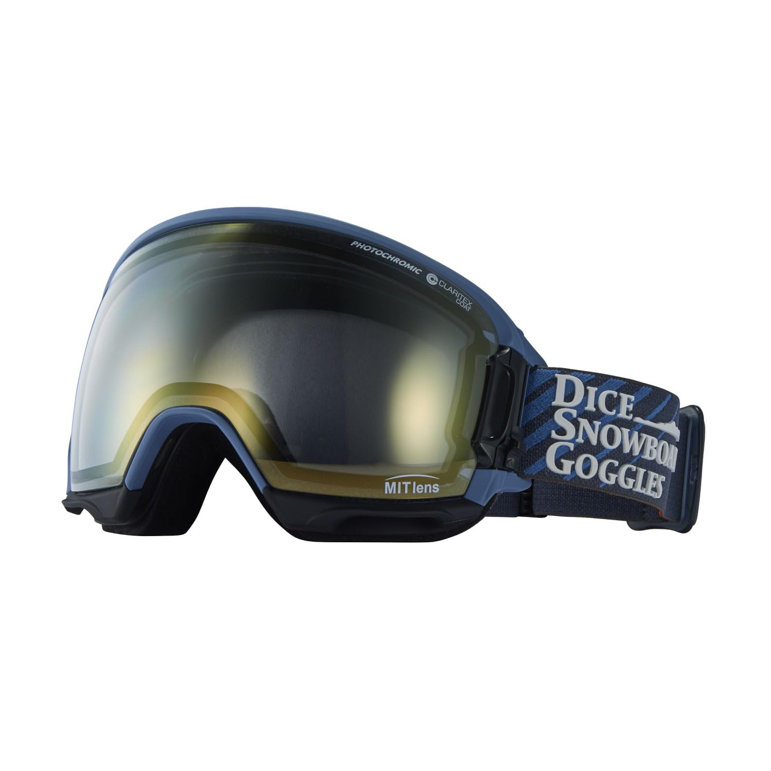 

DICE HIGHROLLER HR35194 NAV Photochromic Snow Goggles with MIT Gold Made in for Snowboarding and Skiing Mirror, Japan, Adults,