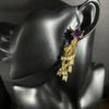 Light Luxury Design Full of Diamonds Inlaid with Purple Stud Earrings, Super Sparkling Exquisite Star Earrings