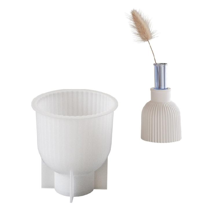 Artistic Ripple Vase Moulds Home Decoration Craft Silicone Mold Hydroponic Plant Vase Molds Hydroponics Test Tube