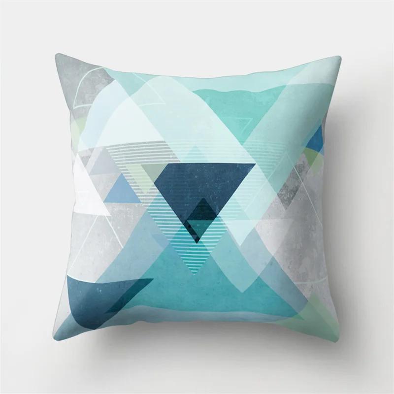 45x45cm Rainbow Geometric Sunset Pillow Cover Abstract Patchwork Stripe Cushion  Sofa Office   Home Decor