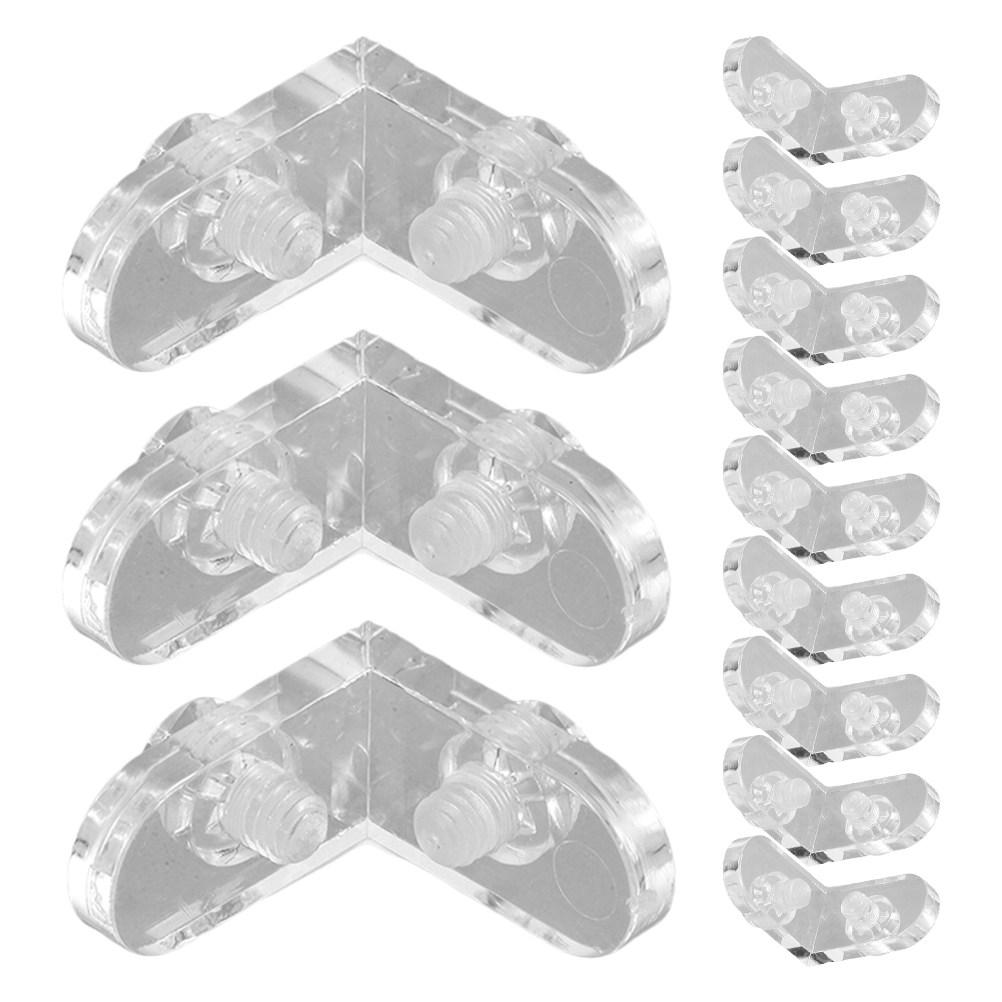 12pcs Clear Acrylic L Shape Corner Brackets For Display Boxes Reinforcement Connectors Corner Brackets Edge Clips Fasteners