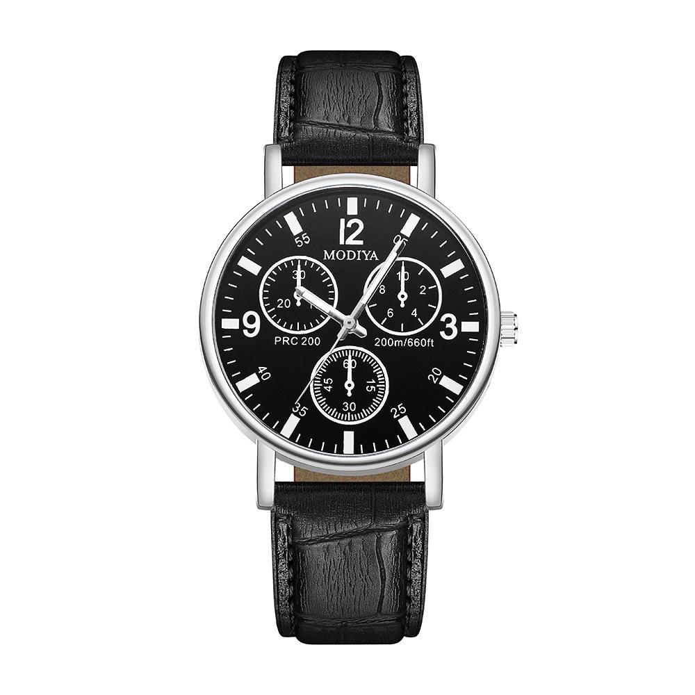 Men's High-End Quartz Watch with Leather Strap - Fashion Gift Timepiece