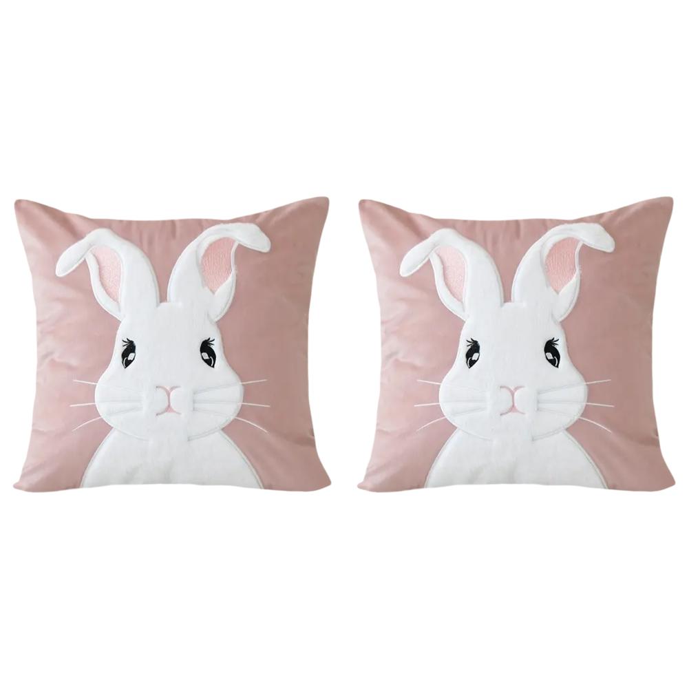 2/1pcs Easter Funny Bunny Throw Pillow Covers Decoration Sofa Rabbit Soft Pillowcase Case Couch Cushion Cover Home Decor 45x45cm