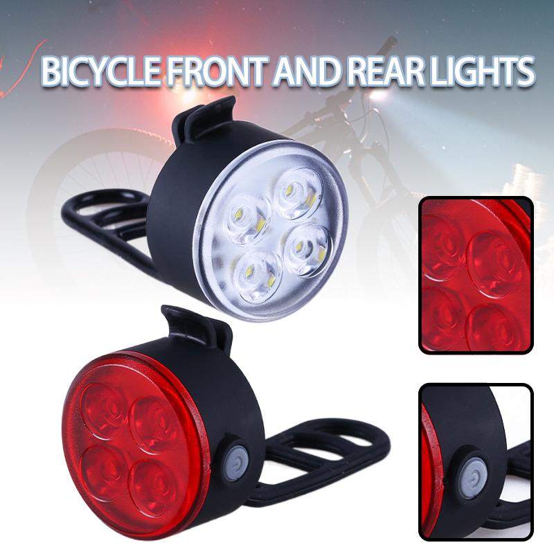 

Pdtoweb Велосипедная передняя фара 4 светодиода 4 режима USB Аккумуляторная велосипедная задняя фара