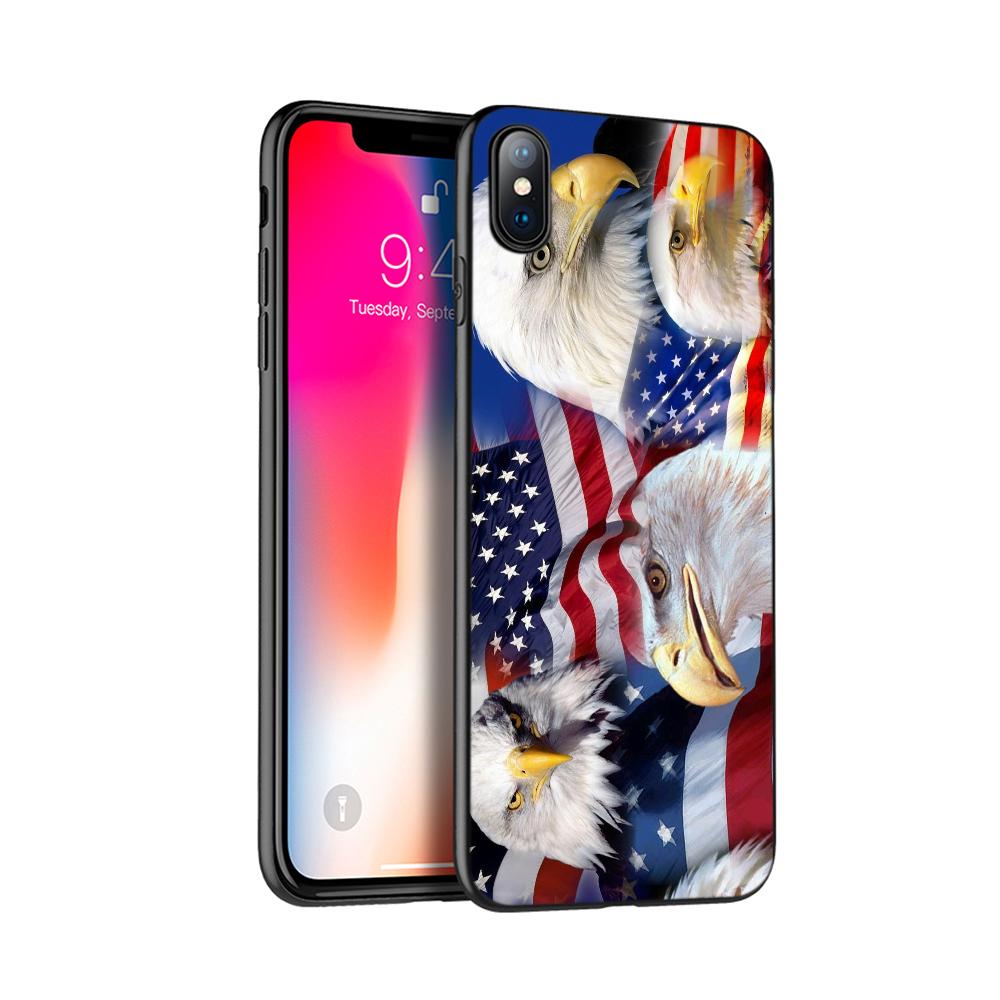 

Черный чехол из ТПУ для iPhone 5 5s SE 2020 6 6s 7 8 plus x 10 чехол для iPhone XR XS 11 pro MAX чехол Eagles Flag of United States iphone 8 PLUS