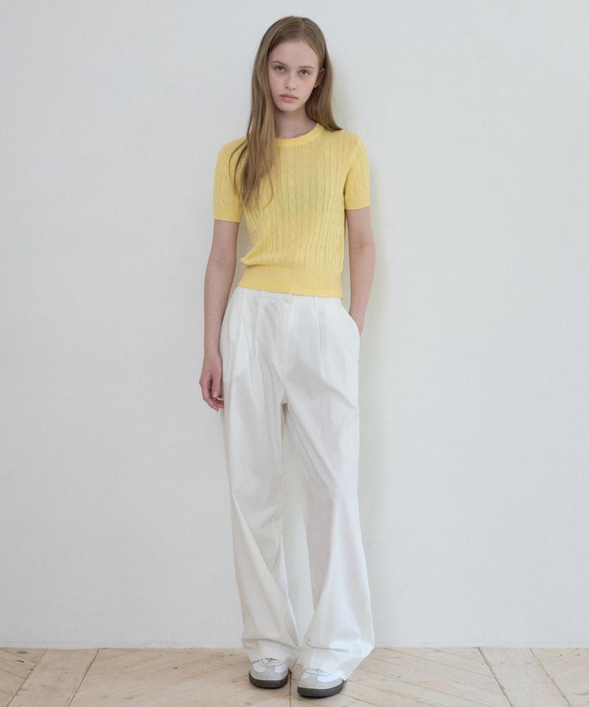 Wednesday Oasis For Woman Washable Chloé Half Round Knit_Light Yellow(Wc25-Kn22)