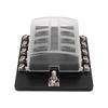 Fuse Box, 10 Way Fuse Block Holder Output 12-16AWG Splashproof Input 4-6AWG For Yacht Boats