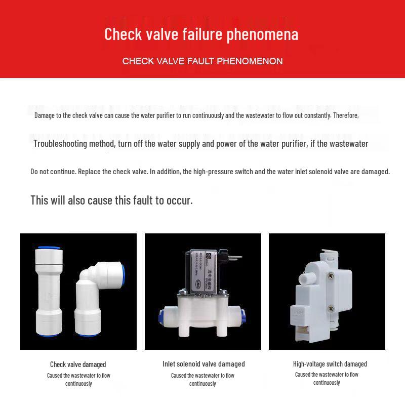 Water Purifier 2.3 Check Valve RO Direct Drinking Machine One-Way Filter Accessory 2-point Elbow Check Valve