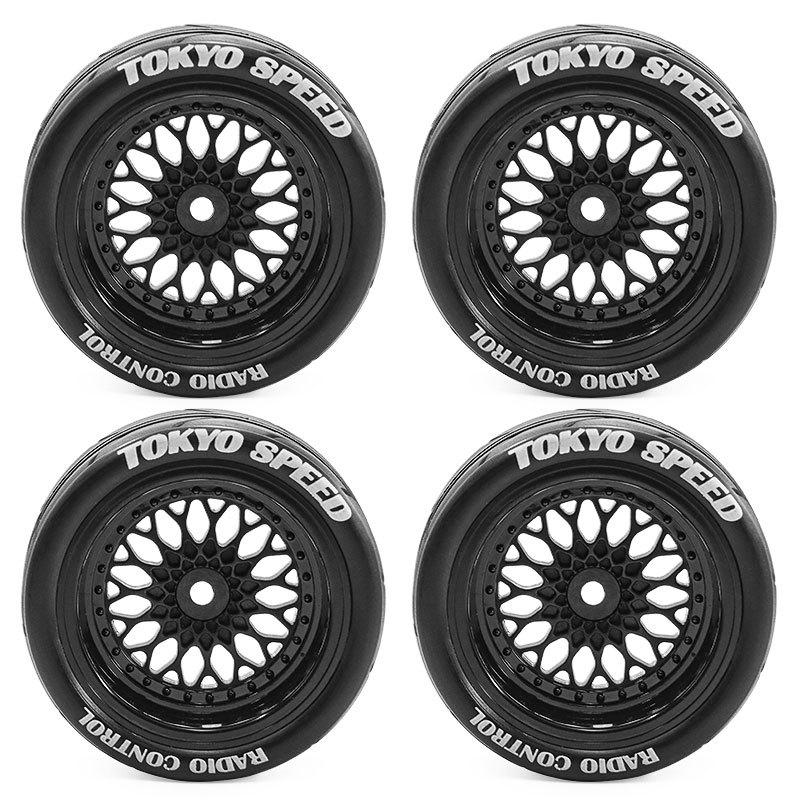 4 Pcs 65mm RC Rally Racing Tires Drift Tires FW06 Tamiya TT01 TT02 XV01 1/10 RC Racing Upgrade Parts Wheel Hub Tires