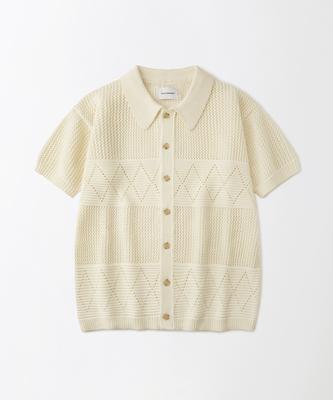 OUTSTANDING Hs Crochet Knit Cardigan_Ivory