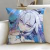 popular game Honkai Star Rail Cushion Cover Soft  EasyWash Pillow Case  Versatile for Couch Bed Travel and Office
