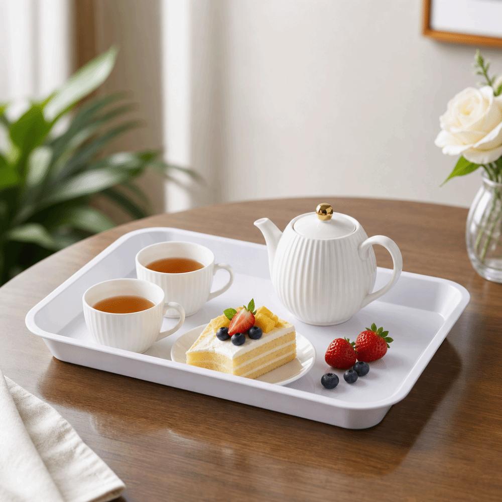 High Quality Multicolor Serving Tray Plastic Multi-sizes Storage Tray Deepen Rectangle Cooking Tray Home Kitchen
