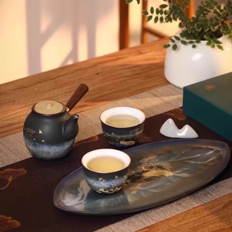 Dunhuang Deer Stream Ceramic Tea Set