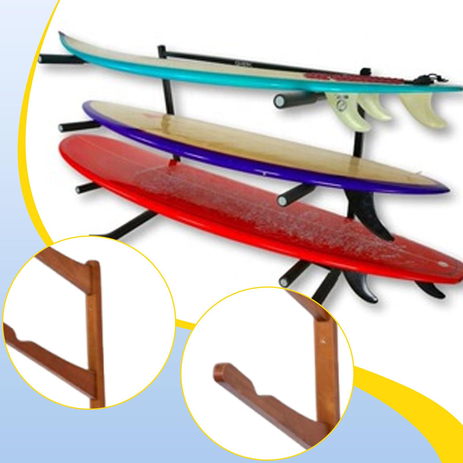 

Bamboo Surfboard Storage Hanger Wall Mounted Durable Board Organizer Easy to Install Space Saver for Club Garage