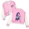 Kids Girls Anime Cartoon POP Singer Super Star Rumi Zoey Mira Printed Casual Long Sleeves Baseball Jacket Coat