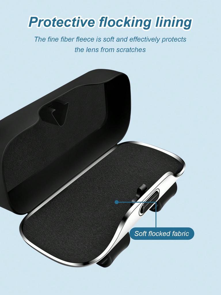 One‑Click Car Sun Visor Storage Bag – Fully Enclosed, Dustproof & Shockproof, with Spring Clip, Fits All Vehicles