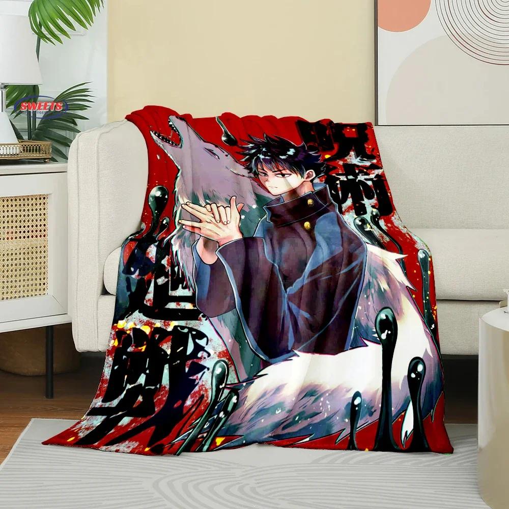 J-Jujutsu Ka1sen Anime Cartoon Flannel Blanket for Bed Bedroom Sofa Picnic,Warm Throw Blanket for Cover Outdoor Leisure Nap Gift