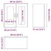 VidaXL Armoire murale de cuisine avec porte en verre Porto sonoma gris 854153
