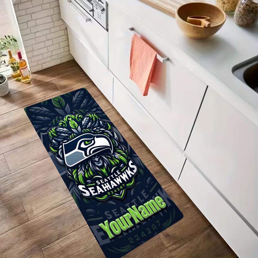 Seattle Seahawks Customize Your Name Kitchen Rug Runner Rug Laundry Mat Hallway Entryway The Best Gift Choice