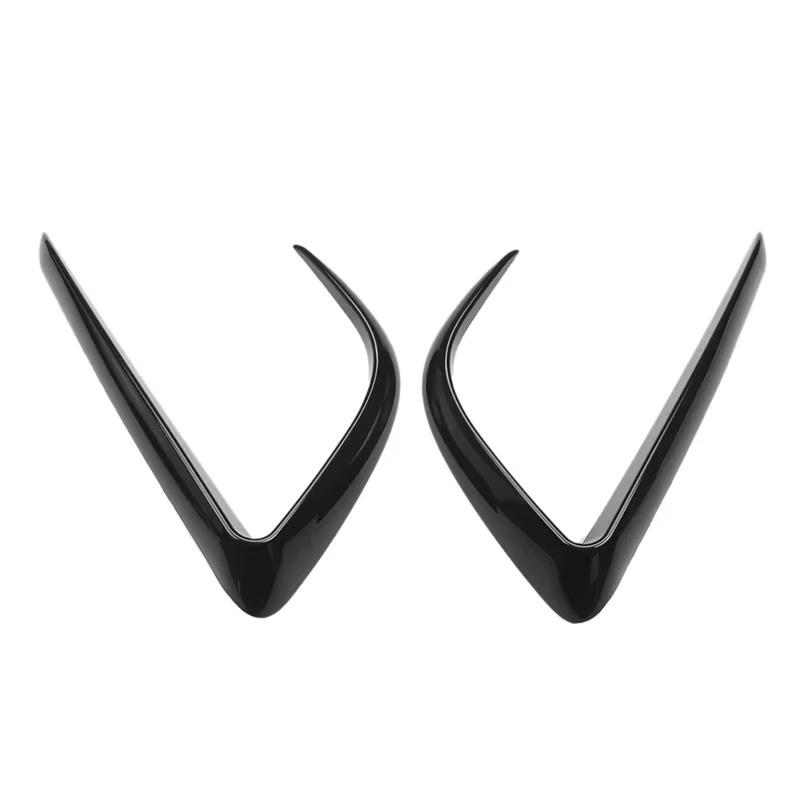 Wind Knife for Tesla Model Y Front Bumper Cover Fog Lamp Eyebrow Spoiler Blade Sticker Trim ABS Car Modification Black 2025-2025