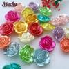 18mm ABS Pearl Flower Beads with Back Holes for Washable Multi-Color Garment and Home Decor