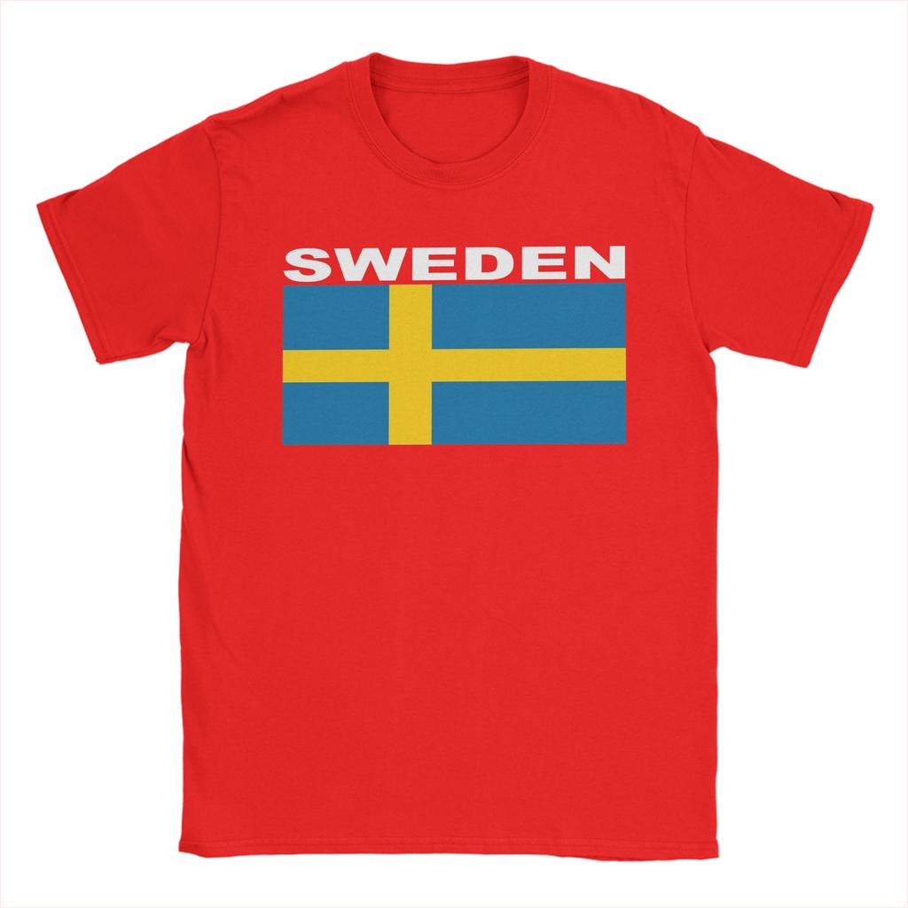 Sweden Swedish flag TShirt Unisex Hipster 100 Cotton Tee Shirt O Neck Short Sleeve T Shirt Big Size Clothes