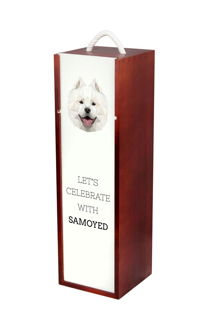Samojed, Samoyed, Samojedskaja - Geometryczne Pudełko Ze Zdjęciem I Napisem Na Wino Marki Art-Dog