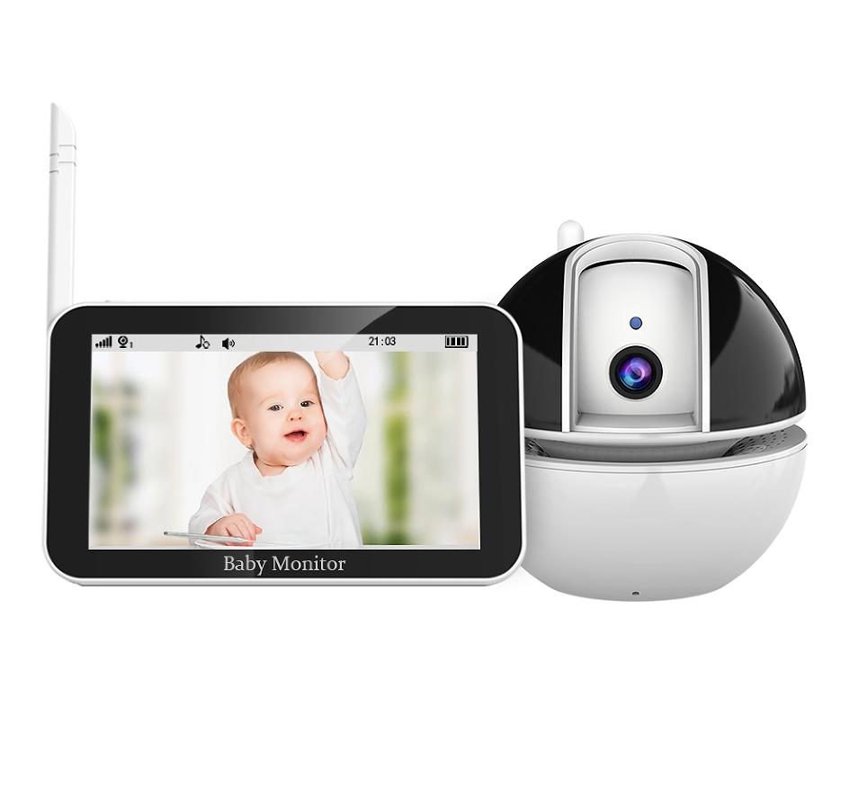 PSABM520 5-дюймовый IPS видеоняня с камерой 1080P с инфракрасным ночным видением, двусторонняя HD аудиосвязь, Micro SD (4-32ГБ) опция, VOX