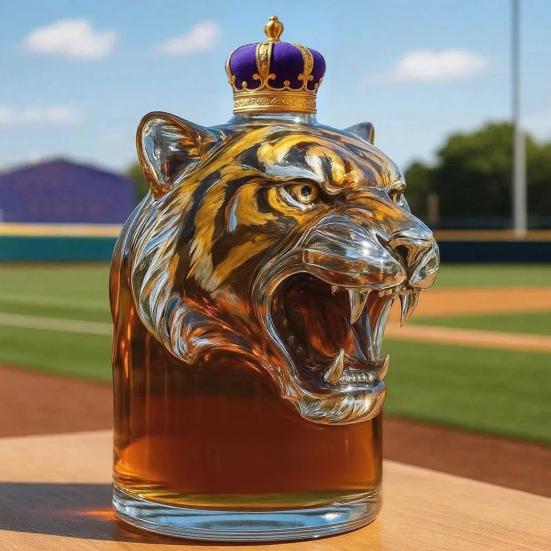 Láhev na whisky ve tvaru tygra 3D zvířecí karafa 300 ml Unikátní skleněná láhev na whisky Dárek pro milovníky whisky a nadšence do domácích mazlíčků