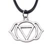 Triquetra Celtic Knot Pendant Necklace Wiccan Occult Protection Jewelry With 45cm Leather Chain