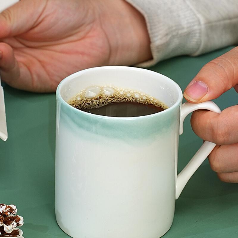 Bone China Mug 300~360ml Household Chinese High Aesthetic Handle Couple Ceramic Water Cups Underglaze Colour Office Coffee Cup