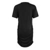 Women's Casual Color Short Dress Round Neck Short Sleeve Hem Fitted Dresses
