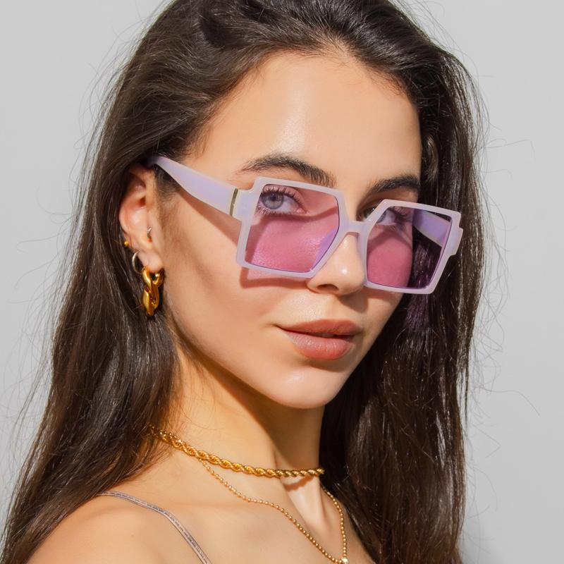 Protective Glasses 1/2pcs Vintage Large Frame Square Sunglasses Women Brand Big Frame Female Glasses Fashion Gradient Eyeglasses