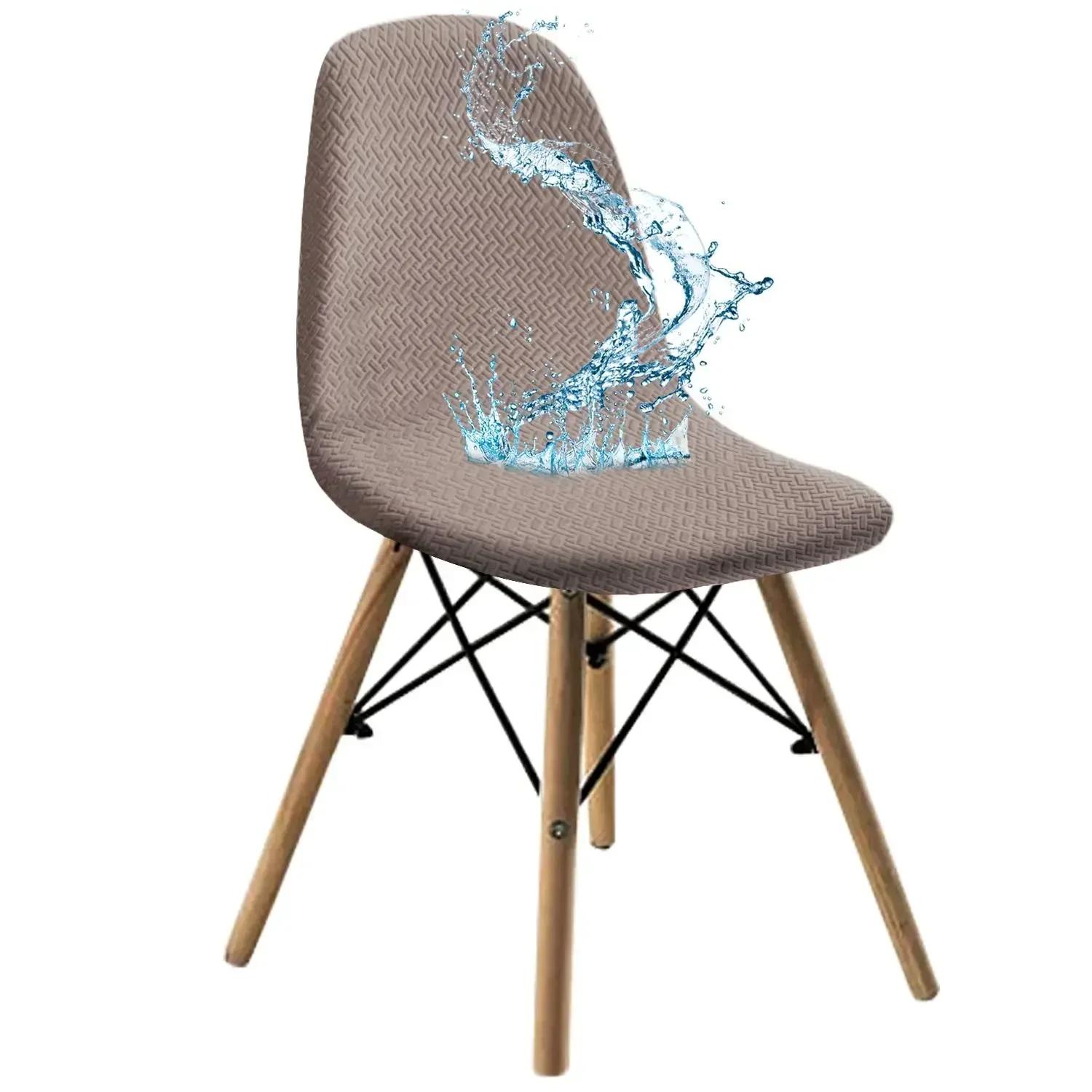 

Waterproof Jacquard Shell Chair Cover Stretch Dining Adjustable Chair Cover Slipcover Furniture Protector Hotel Home Chair Cover 1 Piece Chair Cover