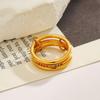 18K Gold-Plated Stackable Stainless Steel Ring with Zircon Stones, European & American Style, Fade-Resistant, High-End Feel for Women