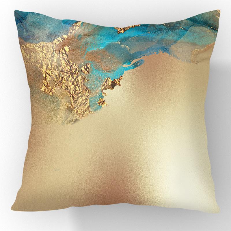 Nordic Gilt Sofa Pillow Short Plush Printed Car Pillow Soft Living Room Decoration Pillow