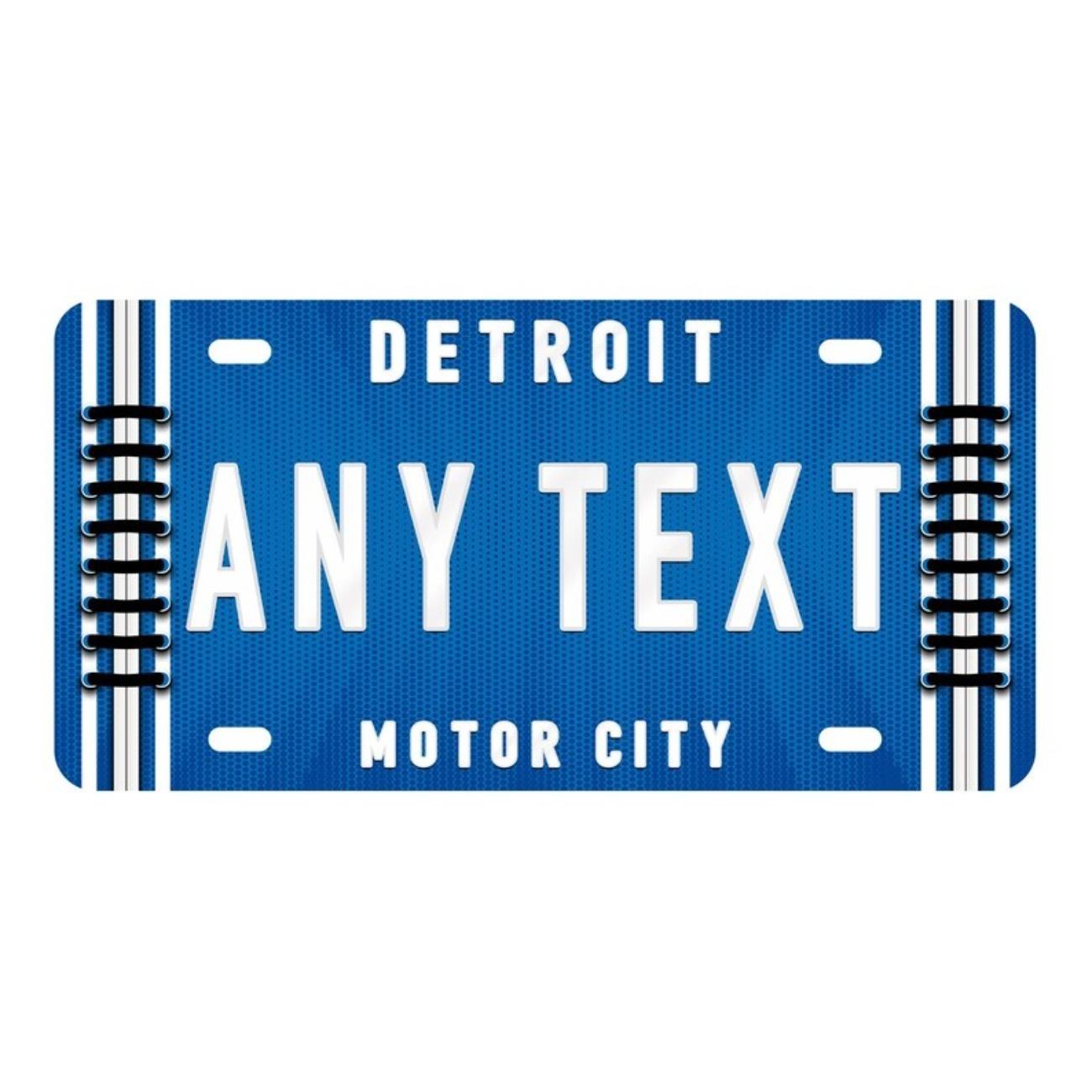 

Custom Metal Sign Detroit Lions Personalized License Plate Car Decor M чорний