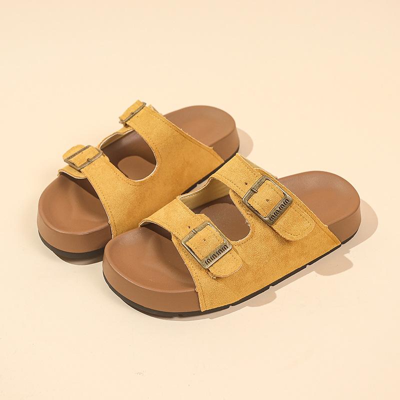 Beautiful thick-bottomed Boken slippers 2025 summer new double-buckle thick-bottomed heightened non-slip and breathable outer wear casual sandals