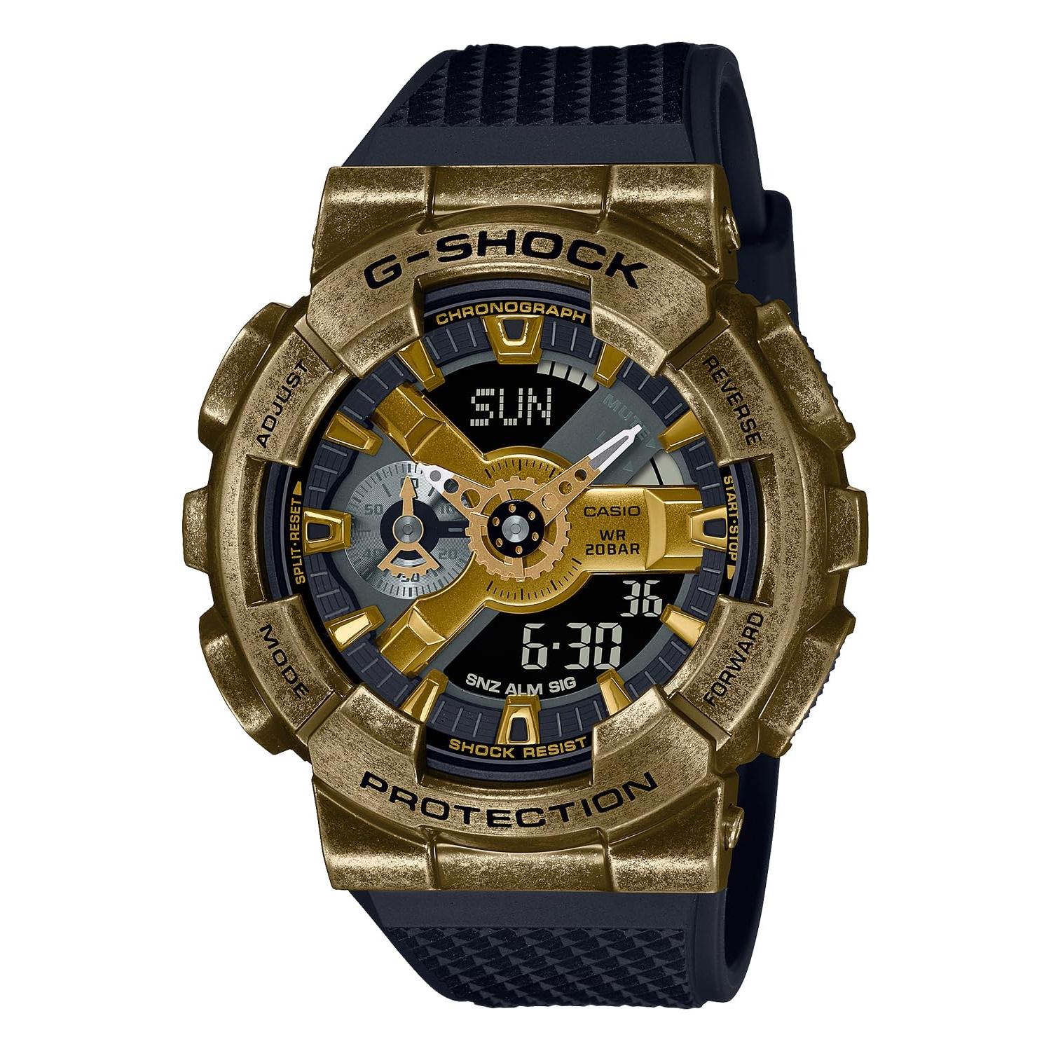 

[Casio] G-Shock Men s Watch - Steampunk Series, Black Metal Covered GM-110VG-1A9JR, Official Japan Model