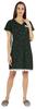 Inkmeso Printed V-Neck Nightgown Sleepwear For Womens Nightshirt Soft Button