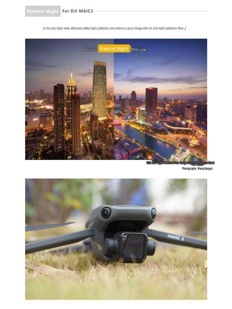 8NiSi Black Soft ND Coated Filter for DJI Mavic 3 Drone