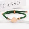 Adjustable 15mm Multi-Color Round Milanese Rope Bracelet with Stainless Steel Cross for Laser UV Printing.